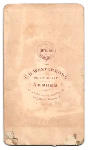 Fotografie C. E. Westerborg, Arnheim, Junge Dame mit Brosche, Ohranhänger und Halskette