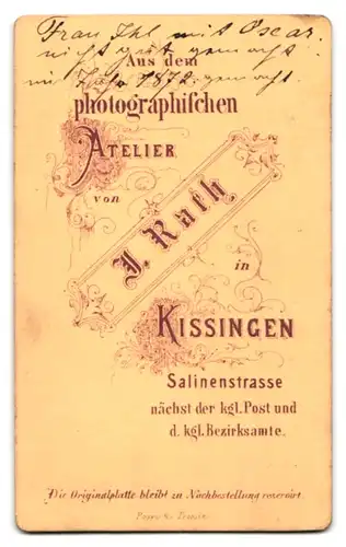 Fotografie Atelier Rath, Kissingen, Salinenstrasse, Frau Ihl mit Oscar