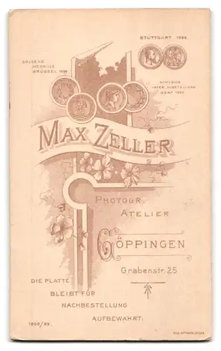 Fotografie Max Zeller, Göppingen, Grabenstr. 25, Herr im Anzug mit Zwirbelbart