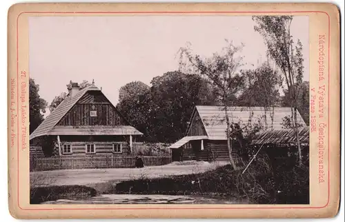 Fotografie L. J. Cechna. Prag, Ansicht Prag, Narodopisna Vystava Ceskolovansak 1895, Chalupa Lassko-Tesinska Ausstellung