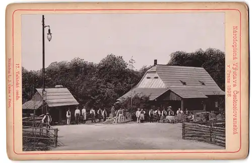 Fotografie L. J. Cechna. Prag, Ansicht Prag, Narodopisna Vystava Ceskolovansak 1895, Valasska osada, Ausstellung