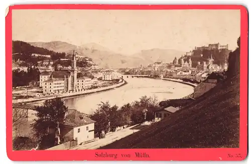 Fotografie Baldi & Würthle, Salzburg, Ansicht Salzburg, Blick nach der Stadt vom Mülln aus gesehen
