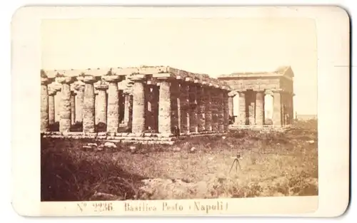 Fotografie Georges Sommer, Naples, Ansicht Napoli, Ruine der Basilica Pesto