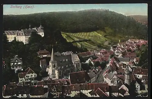 AK Stolberg /Harz, Teilansicht mit Kirche