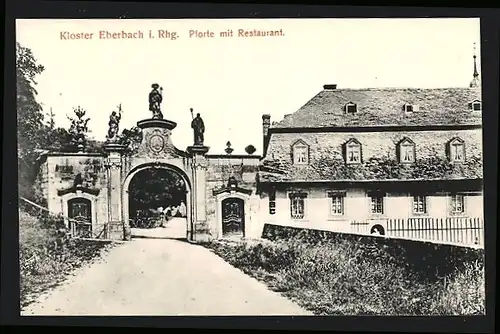 AK Kloster Eberbach /Rhg., Pforte mit Restaurant Ress