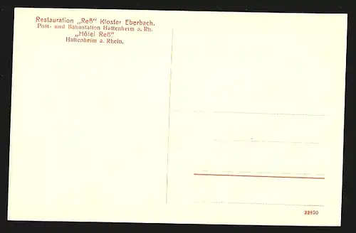 AK Kloster Eberbach /Rhg., Pforte mit Restaurant Ress