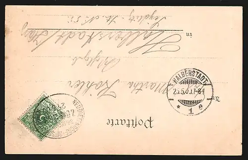 AK Gehlberger Mühle, Ortsansicht aus der Vogelschau, mit Brücke