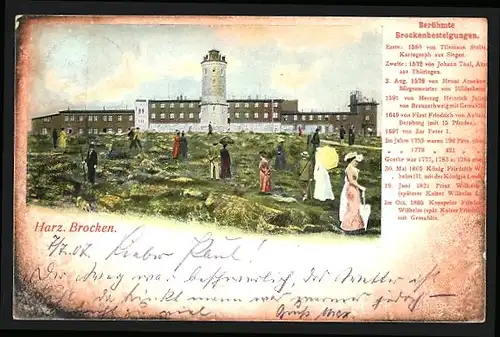 AK Brocken /Harz, Ortsansicht mit Besuchern und Gebäuden