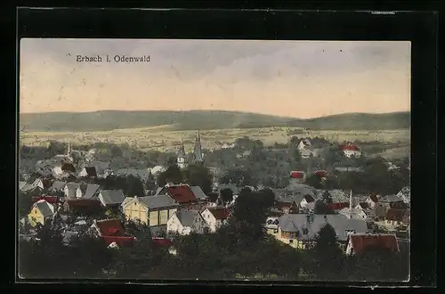 AK Erbach i. Odenwald, Ortsansicht bei Dämmerung