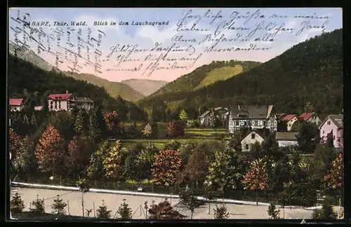 AK Tabarz /Thür. Wald, Blick in den Lauchagrund