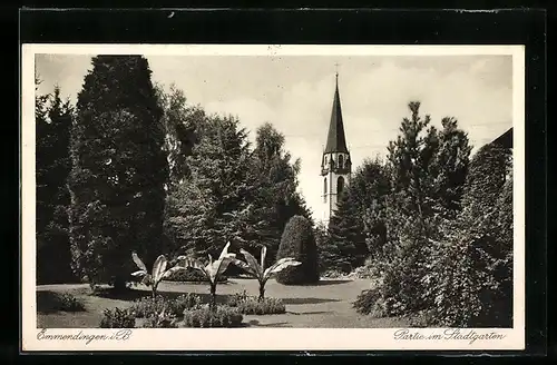 AK Emmendingen i.B., Partie im Stadtgarten