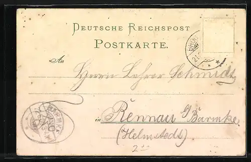 Lithographie Brocken, Bergansicht mit beiliegenden Orten