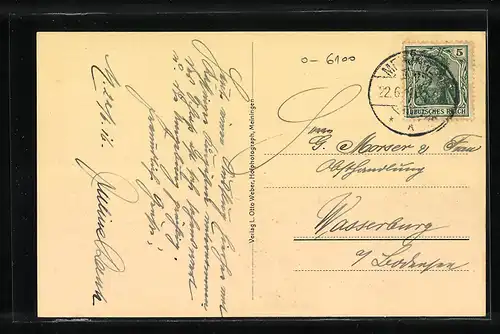 AK Meiningen, Marktplatz mit Stadtkirche