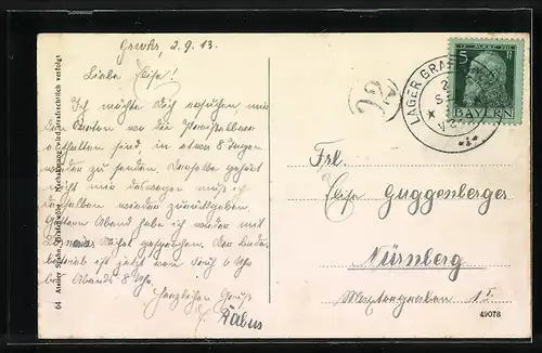 AK Grafenwöhr, Kasinostrasse, Offizierslager, Postgebäude