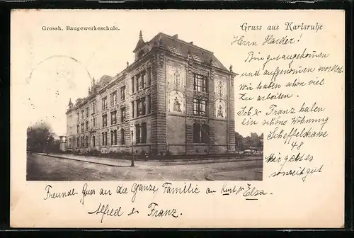 AK Karlsruhe, An der Grossh. Baugewerkeschule