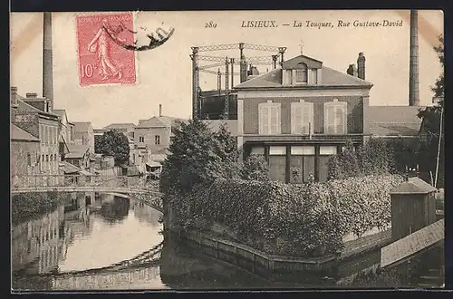 AK Lisieux, la touques, rue Gustav-David