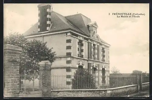 AK Frénouville, La Mairie et l`Ecole