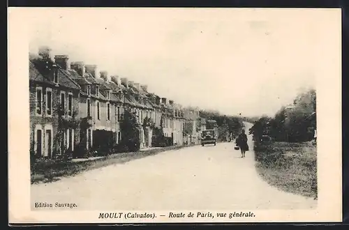 AK Moult, Route de Paris, vue generale
