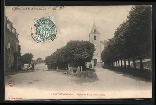 AK Bavent, Eglise et Place de la Croix