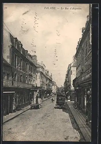 AK Falaise, La Rue d`Argentan, Strassenpartie