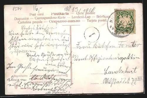 Künstler-AK Nürnberg, Bayerische Jubiläums-Landesausstellung 1906, Hauptindustrie-Gebäude