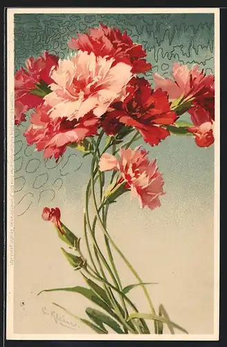 Künstler-AK Catharina Klein: Blumenstrahlen, Nelken