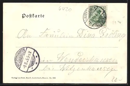 AK Lauterbach in Hessen, Ortsansicht, Mädchen hat ihren Strumpf verloren