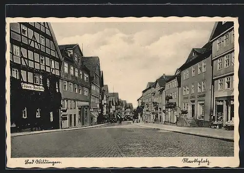 AK Bad Wildungen, Marktplatz mit Löwen-Apotheke