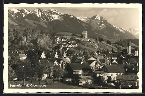 AK Sonthofen, Ortsansicht mit Ordensburg