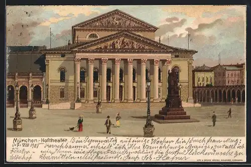 Lithographie München, Platz vorm Hoftheater