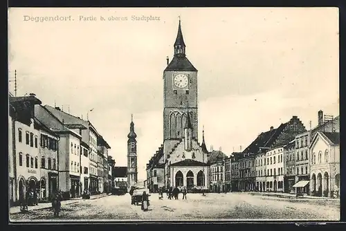 AK Deggendorf, Partie b. oberen Stadtplatz