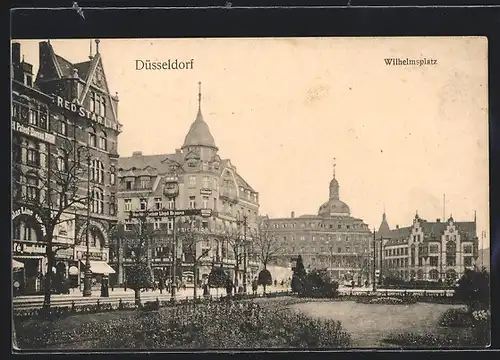 AK Düsseldorf, Ansicht auf dem Wilhelmsplatz