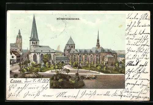 AK Essen, Partie an der Münsterkirche