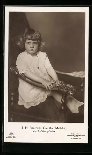 AK I. H. Prinzessin Caroline Mathilde von Sachsen-Coburg-Gotha