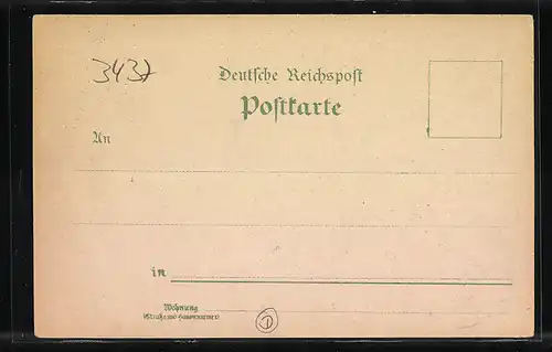 Lithographie Allendorf a. Werra, Weinhandlung zum Löwen, Hotel Beuermann, Holzstofffabriken