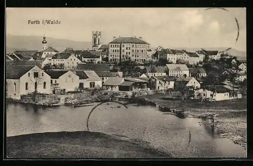 AK Furth i. Walde, Ortsansicht aus der Vogelschau
