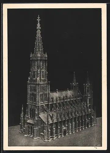 AK Laubsägemodell des Ulmer Münsters