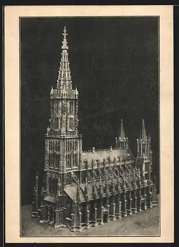AK Laubsägemodell des Ulmer Münsters