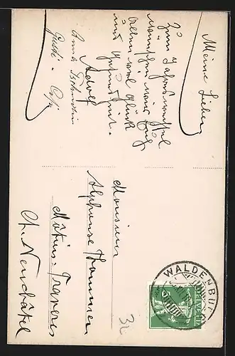 AK Mädchen auf Skiern stehend