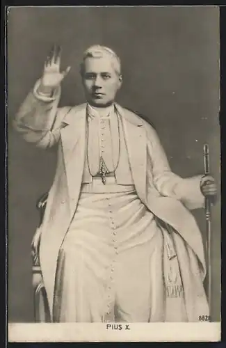 AK Papst Pius X. mit segnender Hand