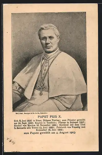 AK Papst Pius X., Portrait in Soutane