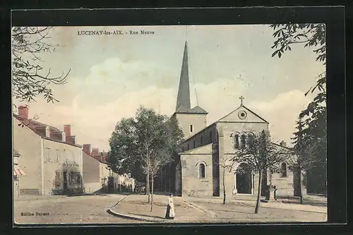 AK Lucenay-les-Aix, Rue Neuve, Strassenpartie