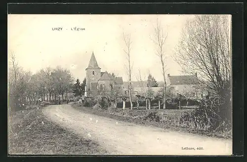 AK Urzy, L`Église, Blick nach der Kirche