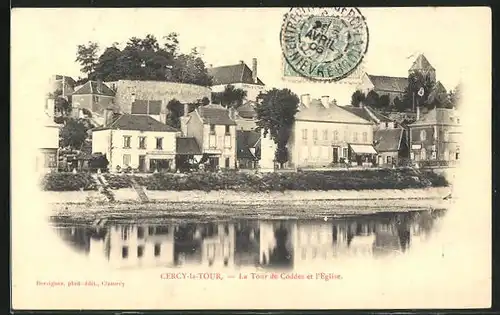 AK Cercy-la-Tour, La Tour de Coddes et l'Eglise