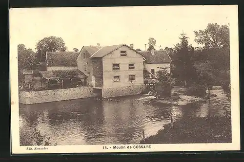 AK Cossaye, Blick auf Häuser am Fluss