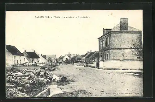 AK St-Laurent, L'Ecole, La Mairie, La Grande-Rue