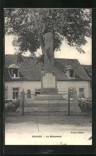 AK Dornes, Le Monument aux Morts 1914-1918