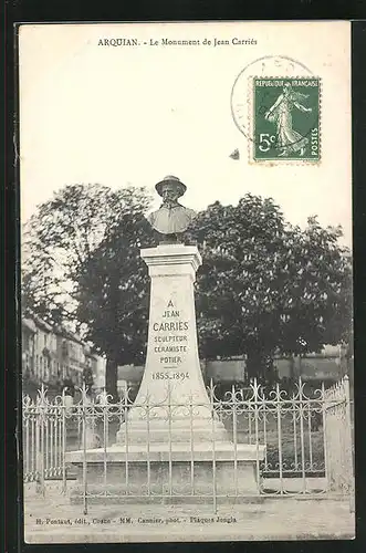 AK Arquian, Le Monument de Jean Carriès