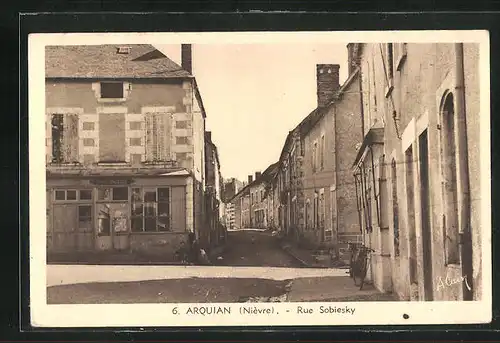 AK Arquian, Rue Sobiesky, Strassenpartie
