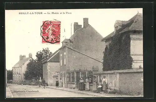 AK Suilly-la-Tour, La Mairie et la Place